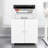 White Metal Office File Cabinet With Adjustable Partition & 360 Rotation Wheels Mobile Storage --678477260