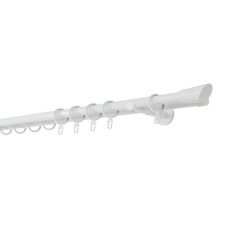 Curtain rod made to measure 20mm, 2cm H x 280cm W x 12cm D, White