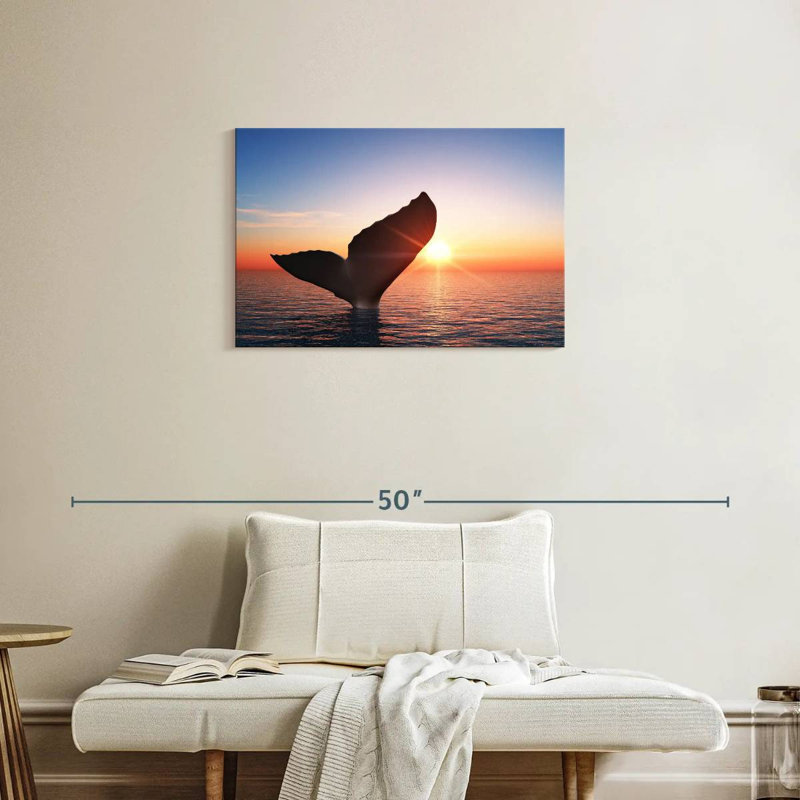 Brampt Whale Tail At Sunset, 20'' H x 30'' W