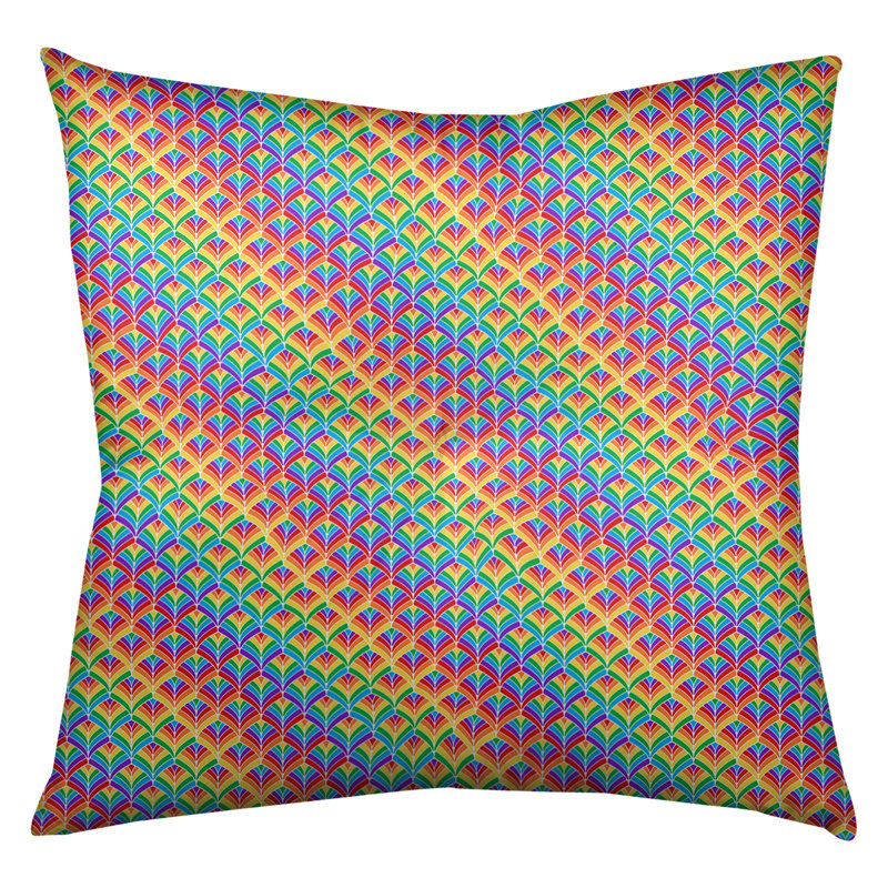 Coussin de sol Rainbow scales, 26 po x 26 po, Arc-en-ciel