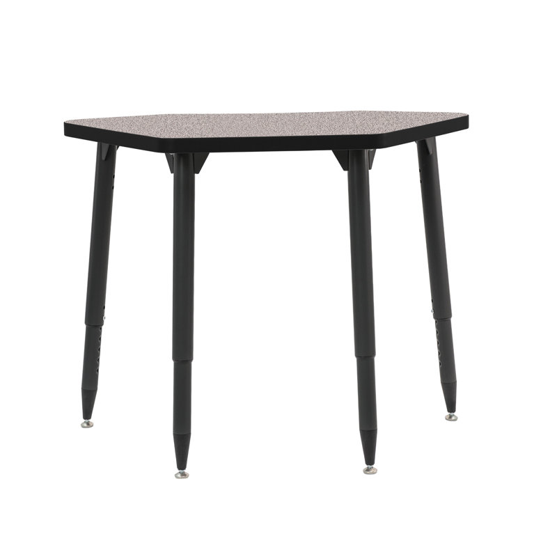 Table d'activité thermofusionnée 24 x 36 pétales avec pieds fuselés réglables Adapte, Gris, Noir