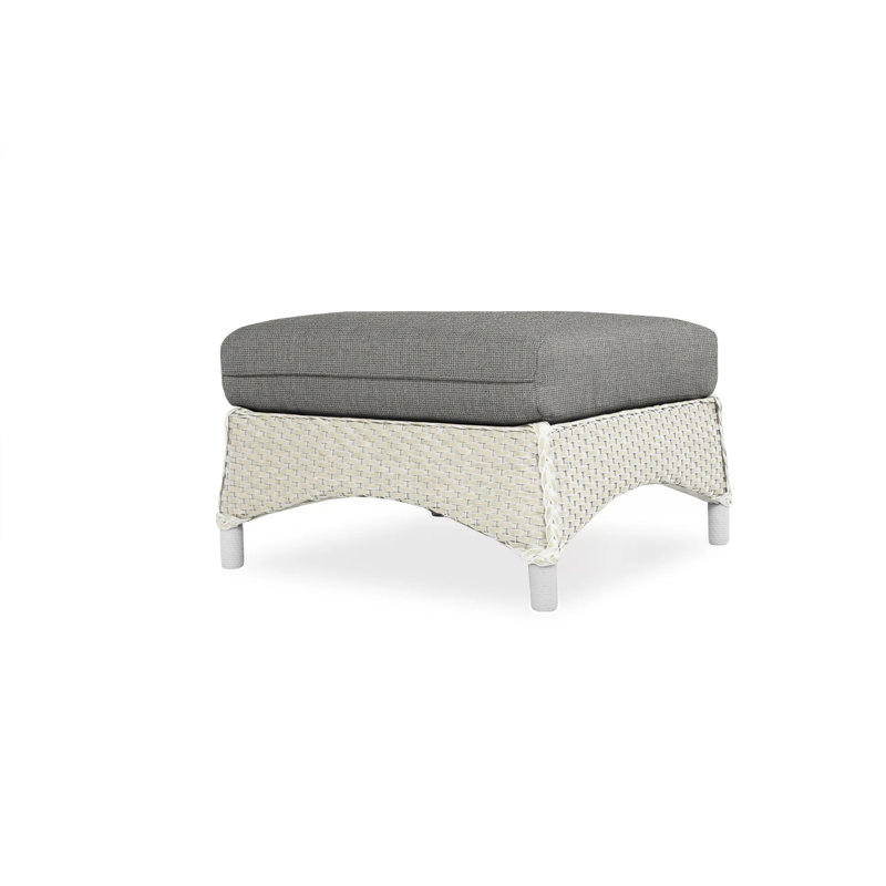 Mandalay Outdoor Ottoman, Antique White, Bright Side Fog