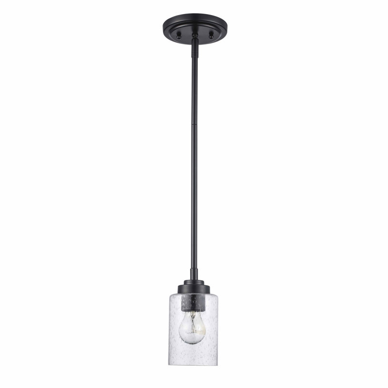 Luminaire suspendu cylindrique simple à 1 lumière Adesha, Noir