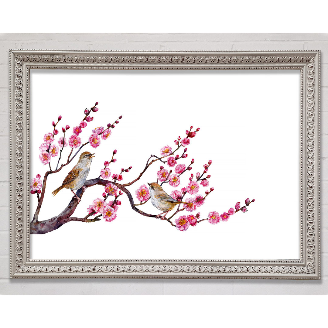 Cherry Tree Love Birds - Einzelne Bilderrahmen Kunstdrucke