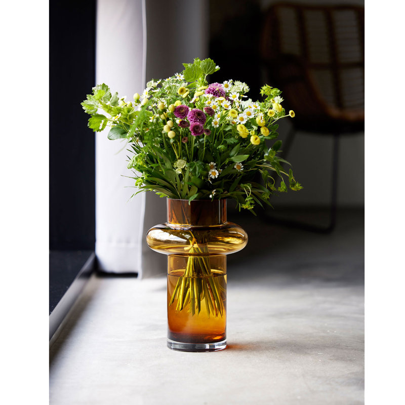 Dalphond Glass Table Vase, Brown/White/Pink, 40cm H x 27cm W x 27cm D