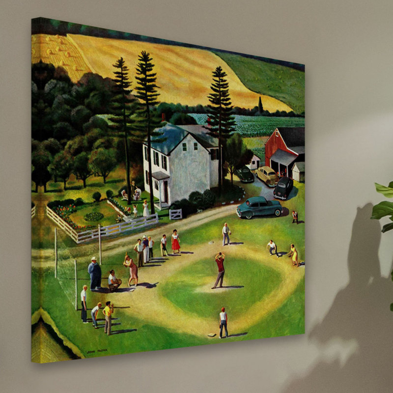 " Family Baseball " by John Falter, 18" H x 18" W x 1.5" D