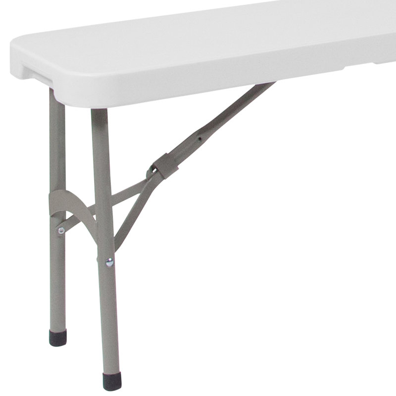 Kalish 11"W x 72"L Bi-Fold Granite White Folding Bench with Carrying Handle