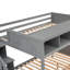Lit superposé simple au-dessus de double avec tablettes, escalier de rangement et 2 tiroirs-1324296270