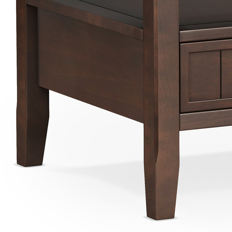 Brunette Brown Rectangular Wood Coffee Table with Storage