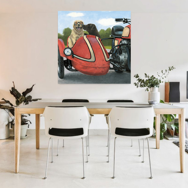 Art contemporain noir né pour être sauvage avec des animaux, H 36 po x l 36 po