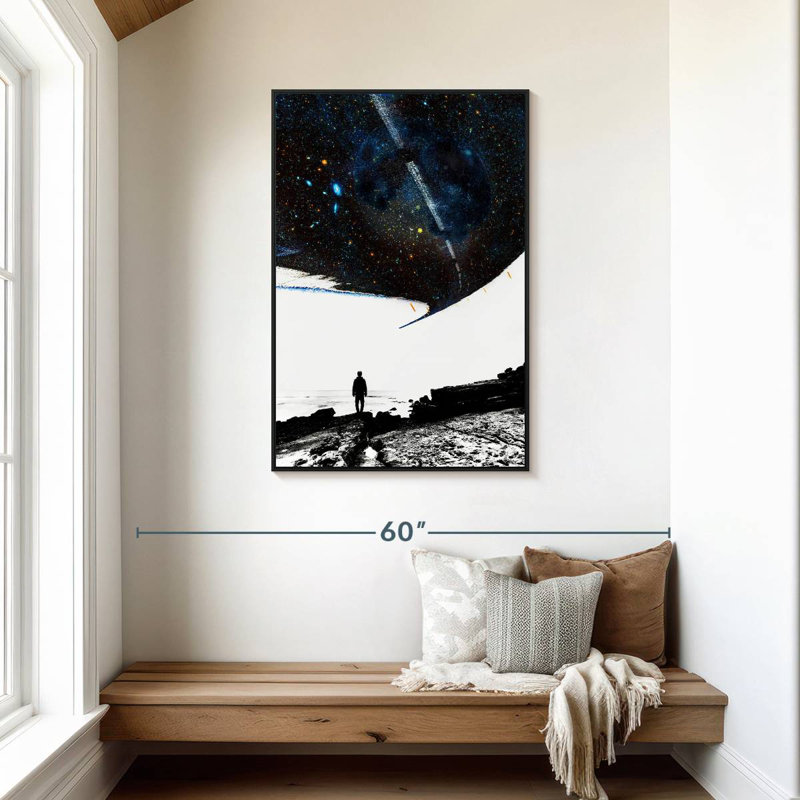 La route la moins fréquentée, Cadre flottant noir, 29 po x 43 po