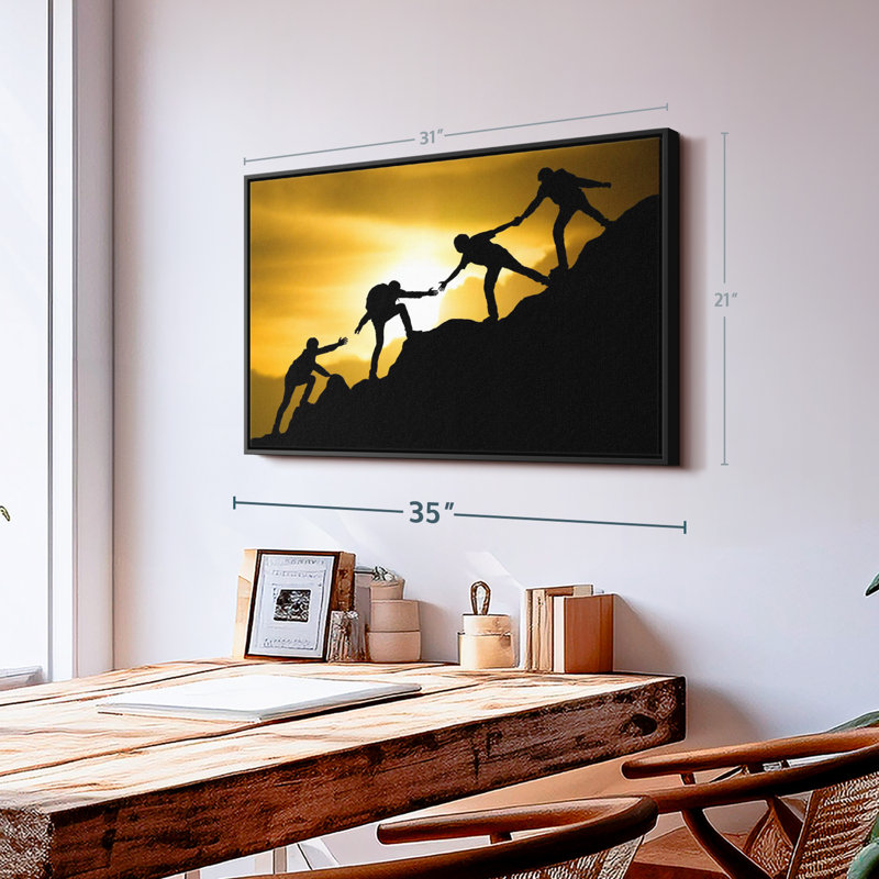 Impression sur toile «Climbing Teamwork», H 21 po x l 31 po
