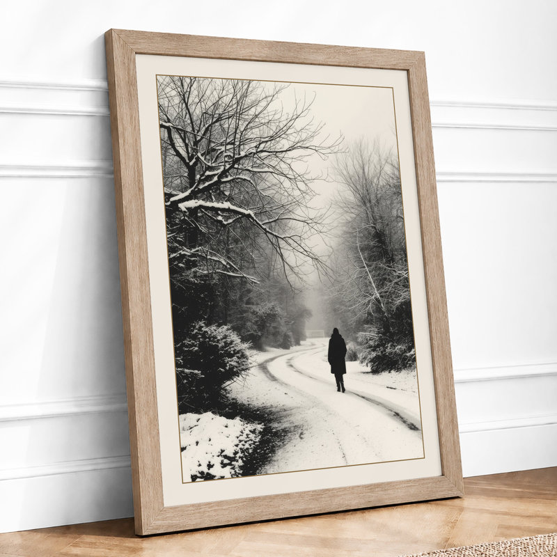 Figure In Frozen Solitude Scandinavian - Print, A1 - 84.1 x 59.4 cm, Oak