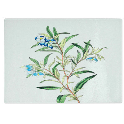Tempered Glass Bluebell Flowers Chopping Board