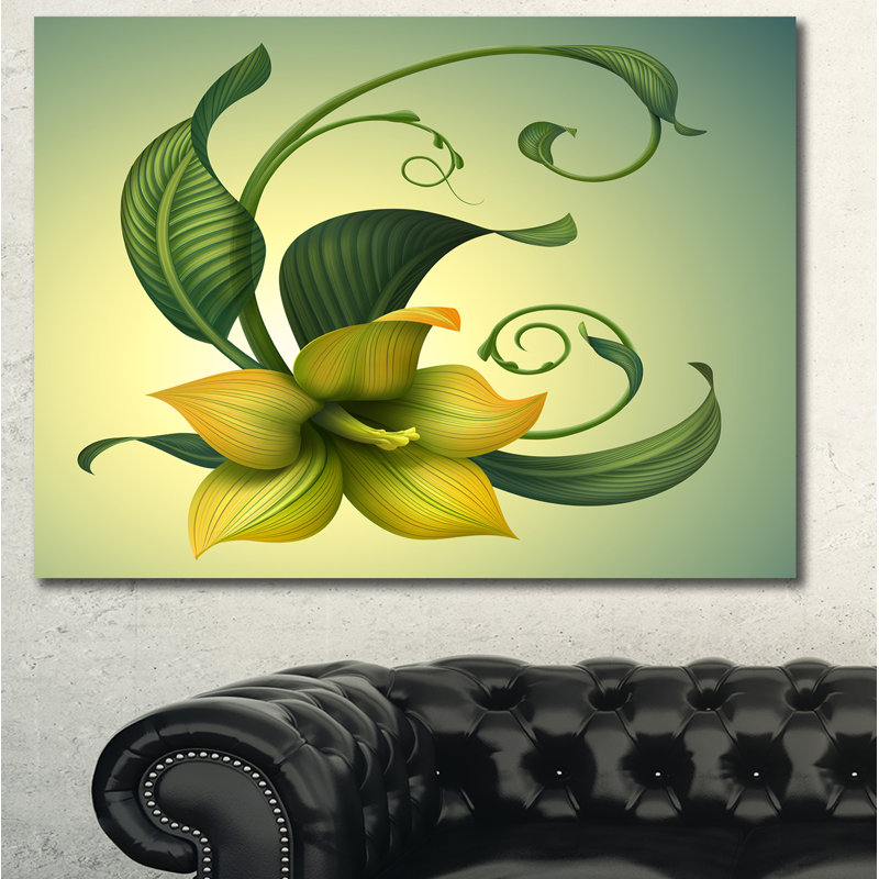 «Yellow Fantasy Flower», reproduction d'impression, H 20 po x l 20 po x P 1 po, Toile tendue