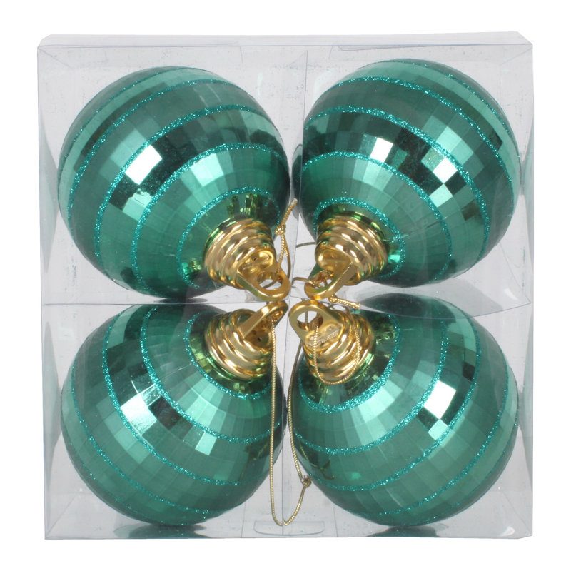 Ornement boule de Noël brillant et mat, Émeraude