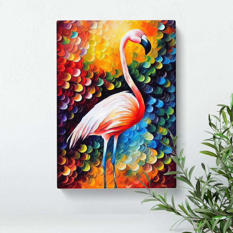 Flamingo Portrait No.5 - Wrapped Canvas, 50cm H x 35cm W x 3cm D