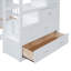 Lit superposé double au-dessus de simple avec bureau, tiroirs et tablettes-511003856