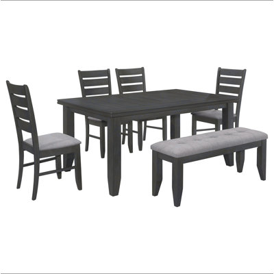 Dexter Grey and Dark Grey 6-piece Rectangular Dining Set