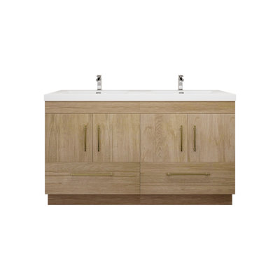 Carliss 59''Free Standing Double Bathroom Vanity with Acrylic Top