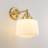 1-Light Armed Brass Glass Wall Sconce-1873755408