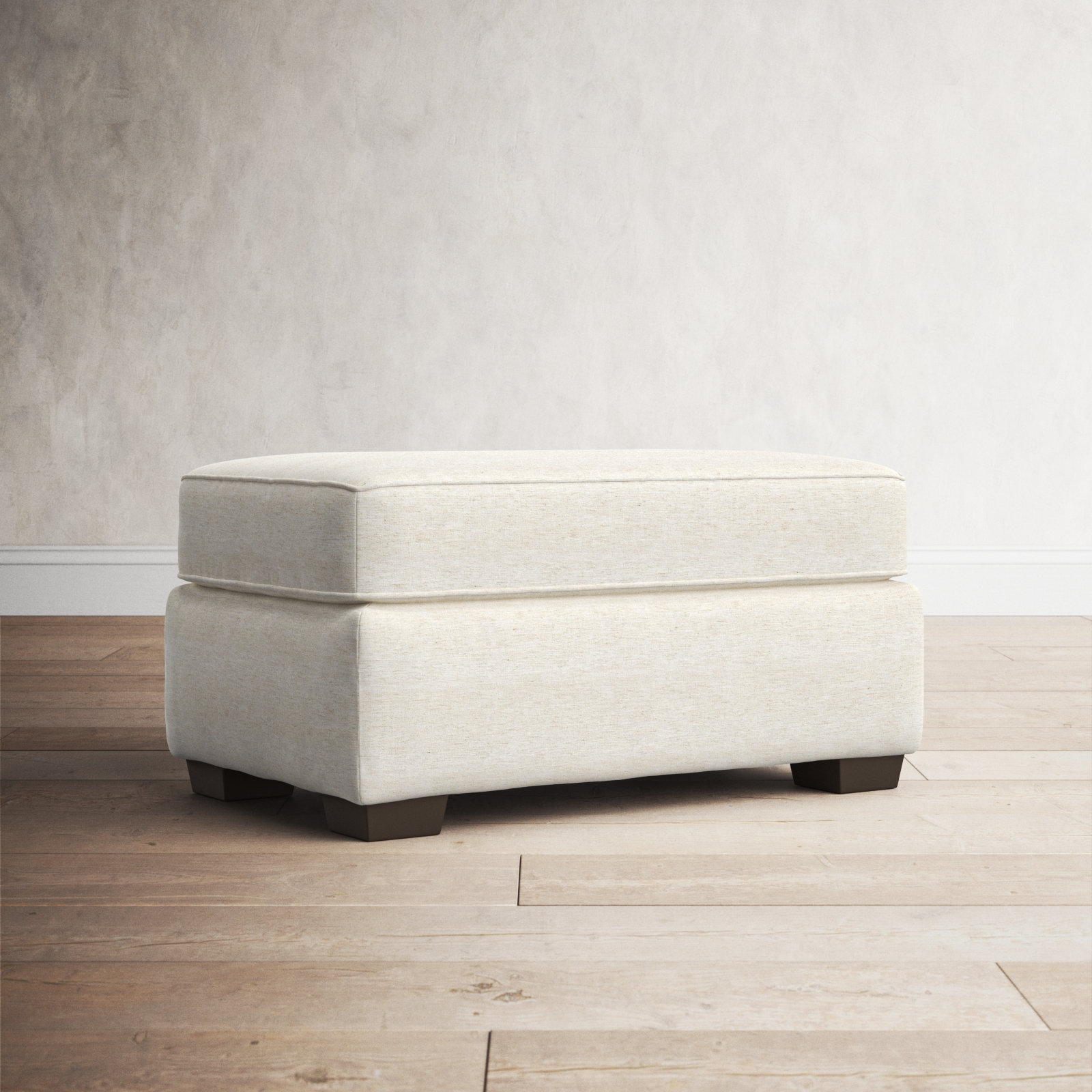 Porter Upholstered Ottoman, Nomad Snow Crypton® Chenille