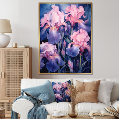 «Pink Blue Iris Petals II», reproduction sur toile