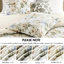 Édredon très grand 6 pièces en coton avec motif floral inspiré de la nature, 100% pour une expérience luxueuse et respirante, bourre en polyester 300 g / m², coussins décoratifs, broderie au point de chaînette, qualité-122451826
