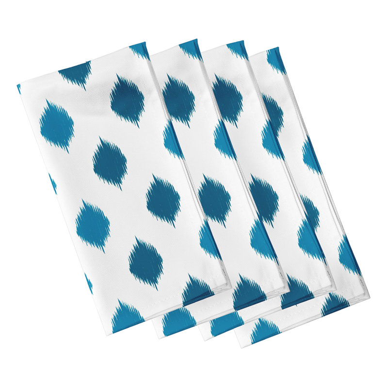 Lasasha Polyester Ikat Square Napkin, Teal