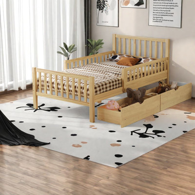 Lits simples en bois compacts avec tiroirs de rangement, conception moderne