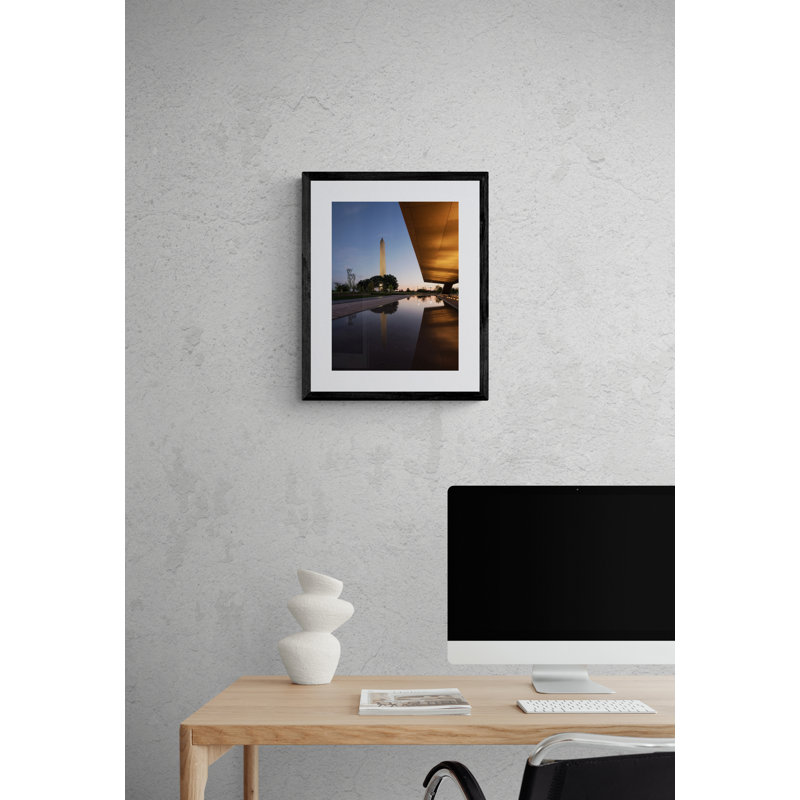 African American Museum At Dusk Print by Steven Heap, Black Framed Paper, 21.2" H x 17.2" W