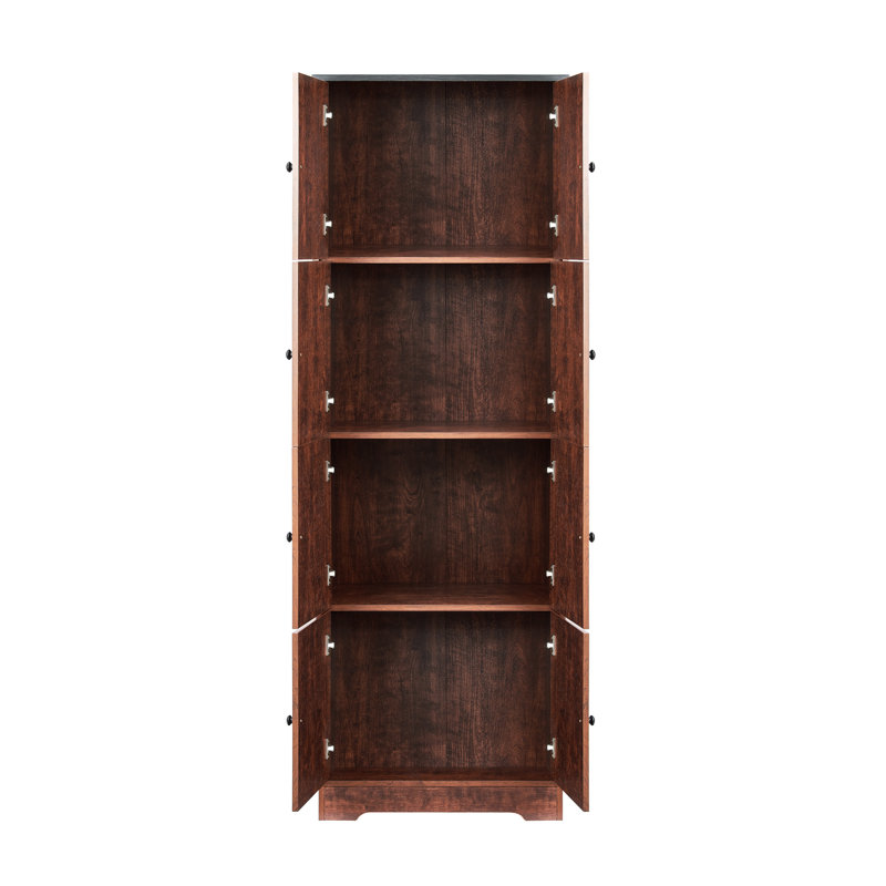 4-shelf 8-door Walnut Cabinet - Add Storage To Your Guest Room Keep Garage Tools Organized