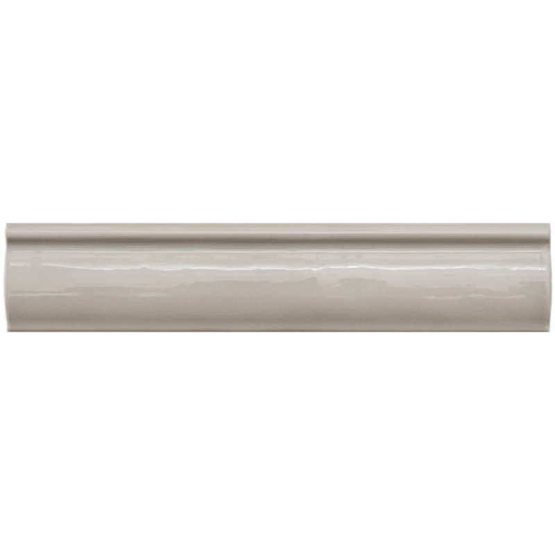 Tuile de rail de chaise en céramique brillante 2 po x 10 po Chelsea, Gris