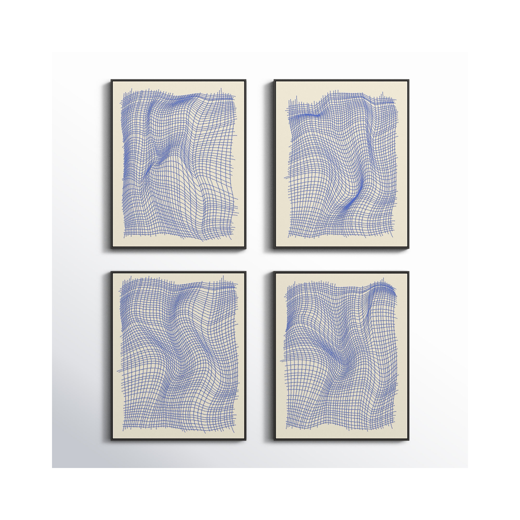Netting by Jacques Pilon, 20" H x 64" W x 1.25" D, Black Single Structure Framed Canvas