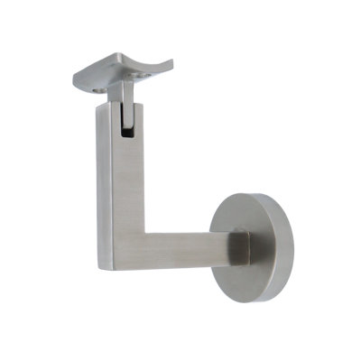 Support de main courante en béton avec rosette ronde et plaque incurvée