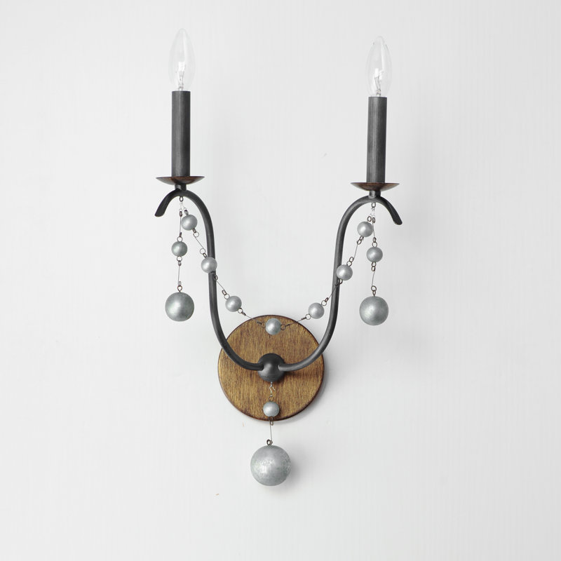 Jakeryan Steel Candle Wall Light, Golden Noir