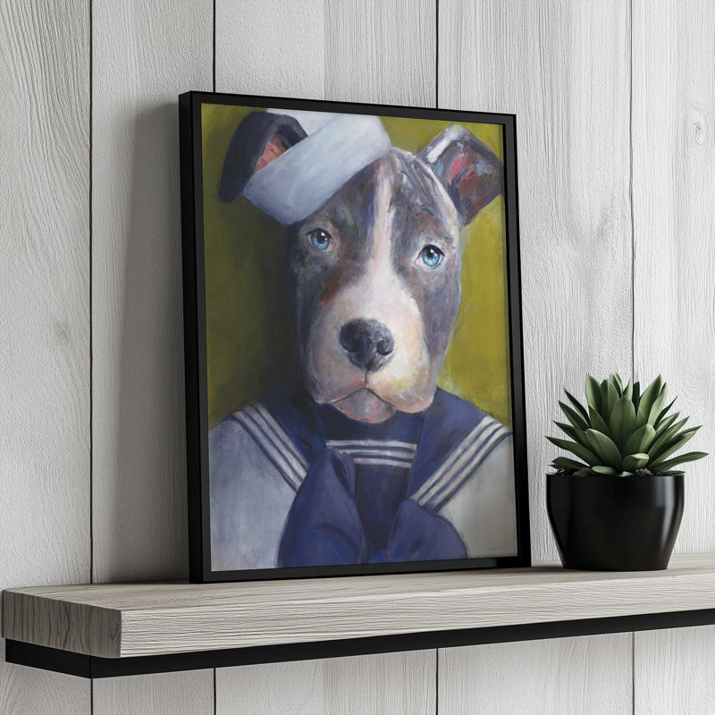 «Hey Sailor» par Kamdon Kreations, reproduction d'art, 18 W x 24 H, Gold, Framed Print