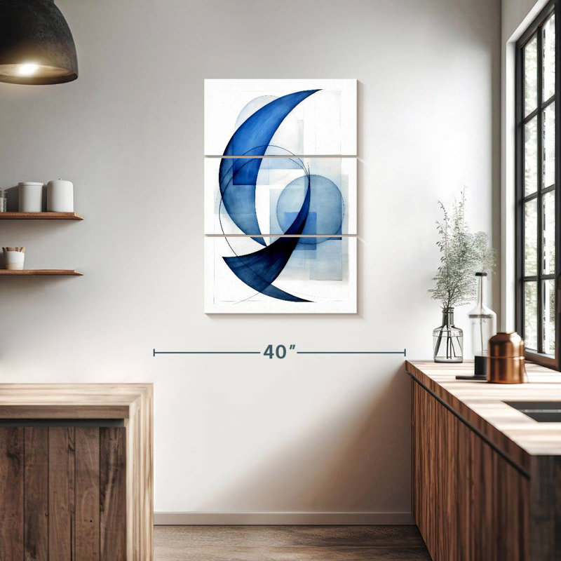 Cercles bleus dynamiques Avery II, H 38 po x l 24 po