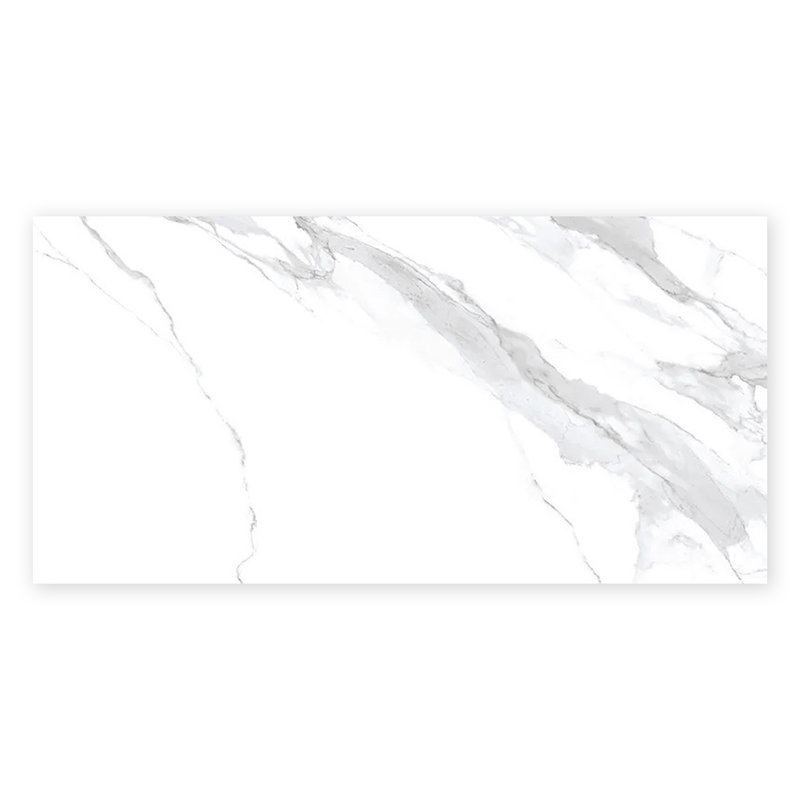 Veneto 23.6 In. X 47.2 In. Polished Porcelain Rectangle Wall And Floor Tile (15.5 Sq Ft/Case) - 2 Sheets, White/Gray