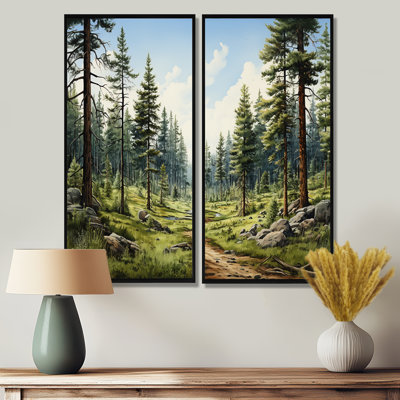 Pine Tree Whispering Pines II - Floral Tree Pine, reproduction d'art sur toile