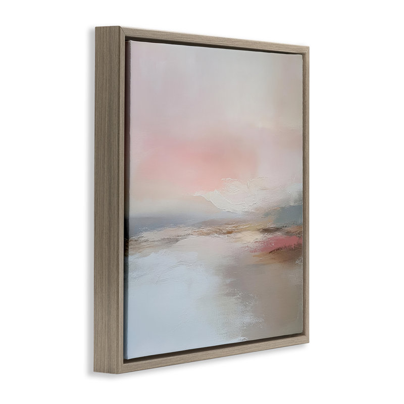 Cadre flottant Mute Landscape Distant Horizon, design par Petal Prints Design, H 25 po x l 25 po