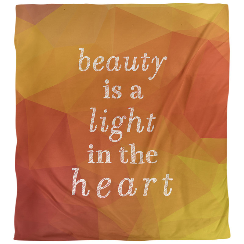 Housse de couette simple avec citation inspiration beauté, Housse de couette pour grand lit, Ambre
