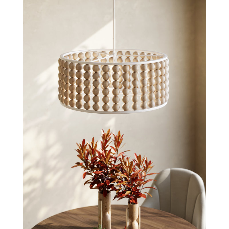 Lustre cylindrique unique à 6 lumières avec accents en fer forgé Holcroft