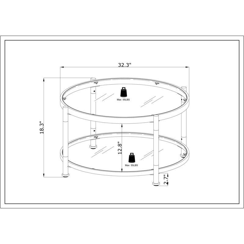32.3" Round Acrylic Coffee Table