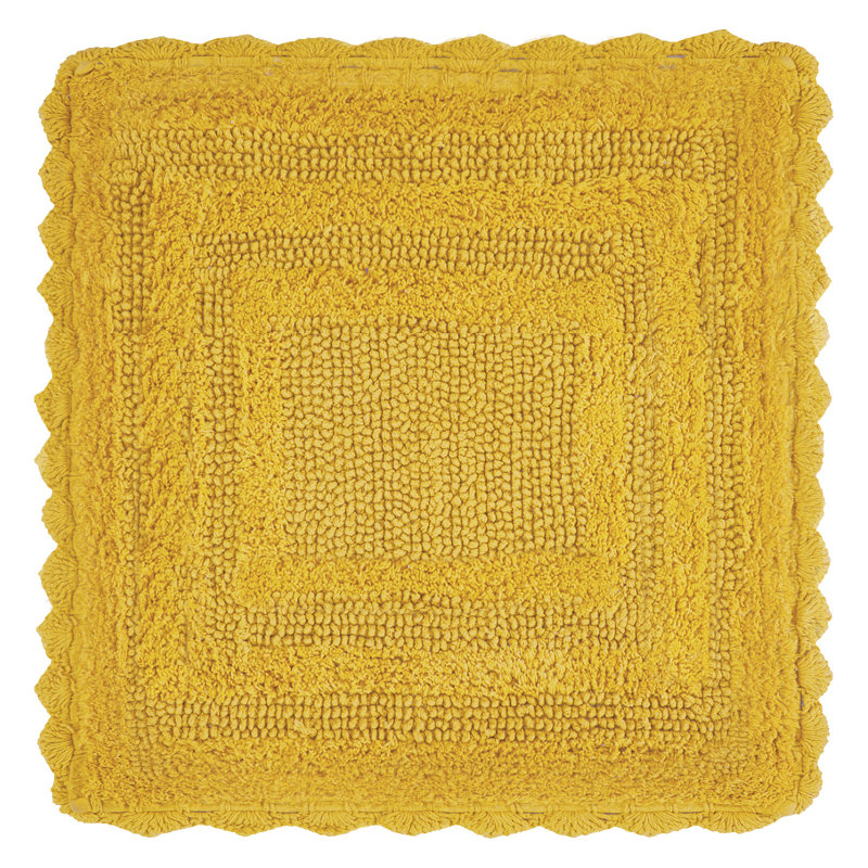 Tapis de salle de bain Janek, Jaune, 2 pièces (ovale 17 po x 24 po | 20 po x 20 po)