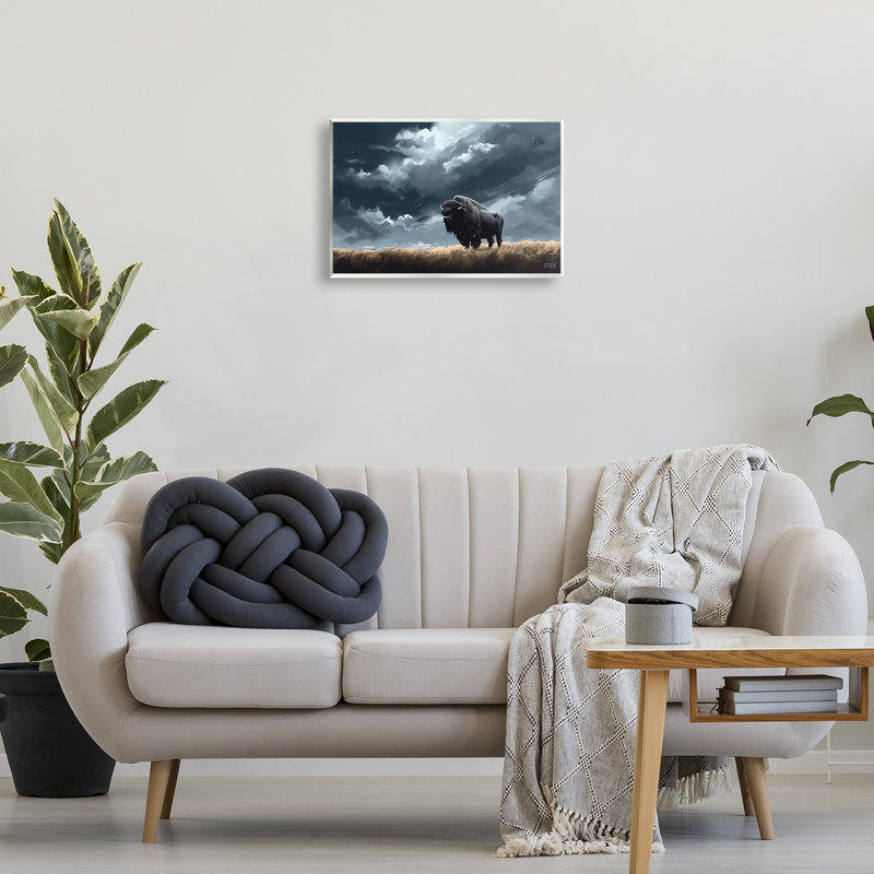 «Bison Silhouette with Clouds» par Roozbeh Bahramali, H 13 po x l 19 po