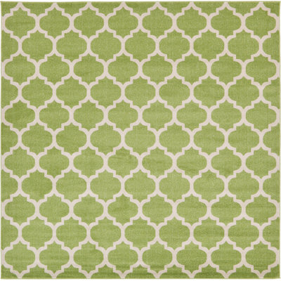 Tapis vert à motif géométrique Molly