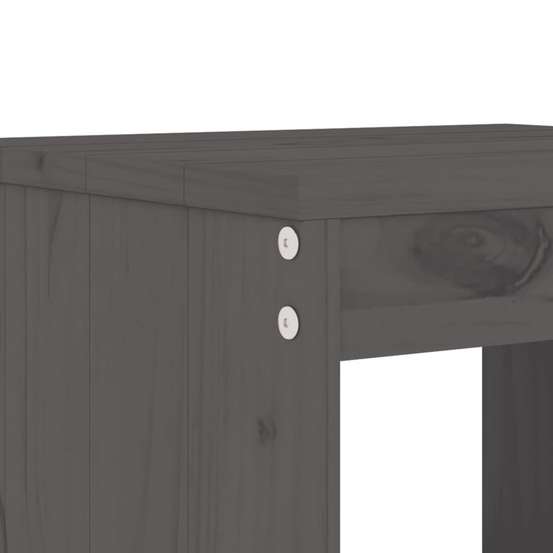 Nedyu Solid Wood Counter Stool, Grey Pine, Short Stool ( 17.7" Seat Height)