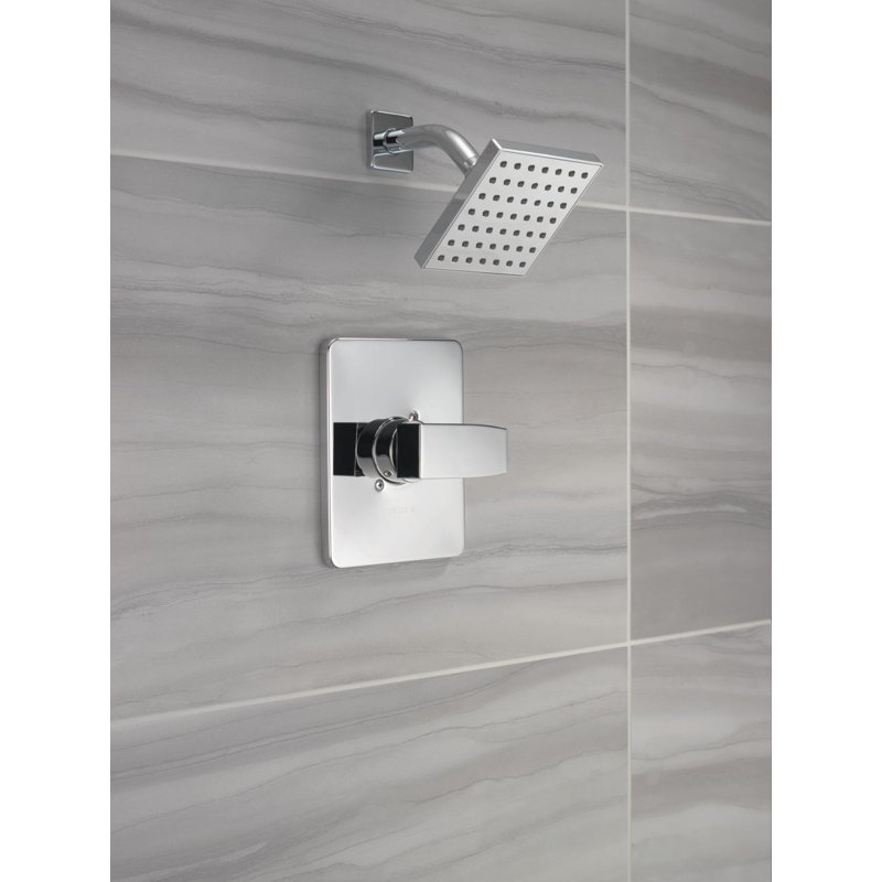 Ensemble de robinet de douche Modern 14 Series, ensemble de pomme de douche et poignée chromées, ensemble de garniture de valve, chrome (valve non incluse)