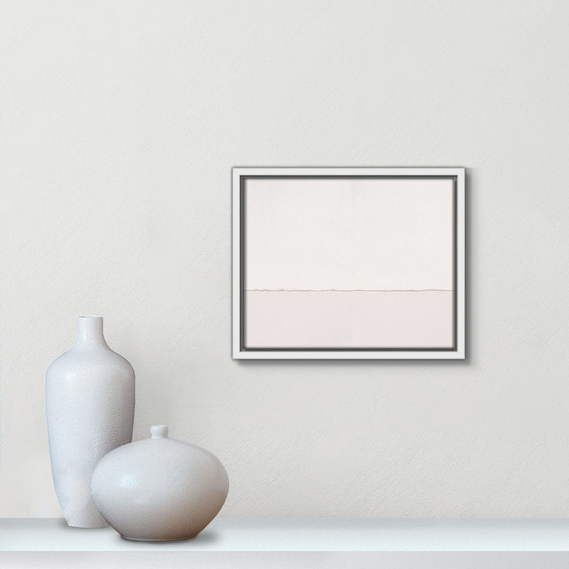 Pale Abstract In Pinks, White Framed Canvas, 9.5" H x 11.5" W x 2" D